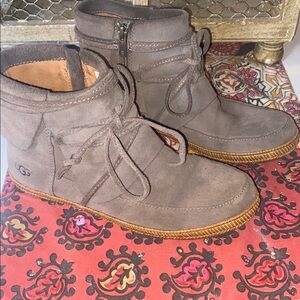 UGG Gray Suede Ankle Boots Gently used size 8